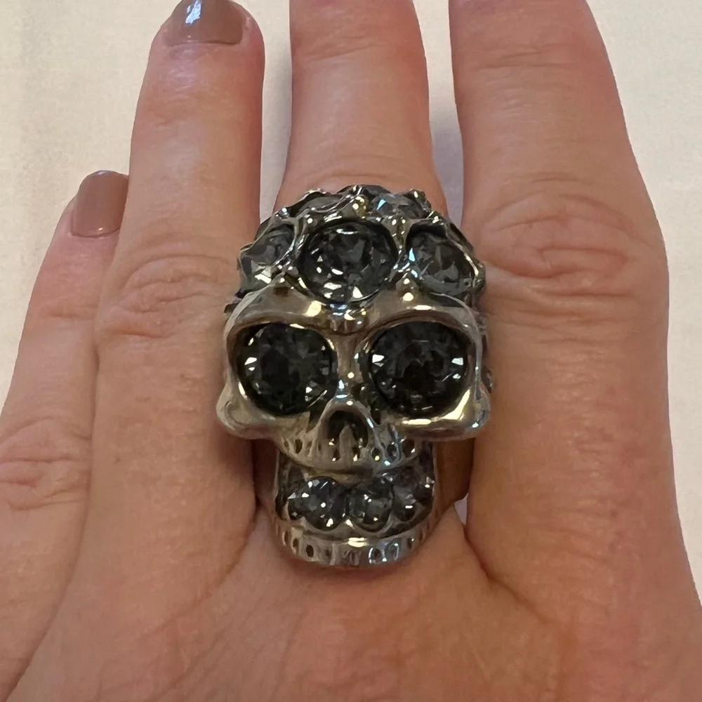 Alexander McQueen Skull Crystals Ring - Picture 1 of 5